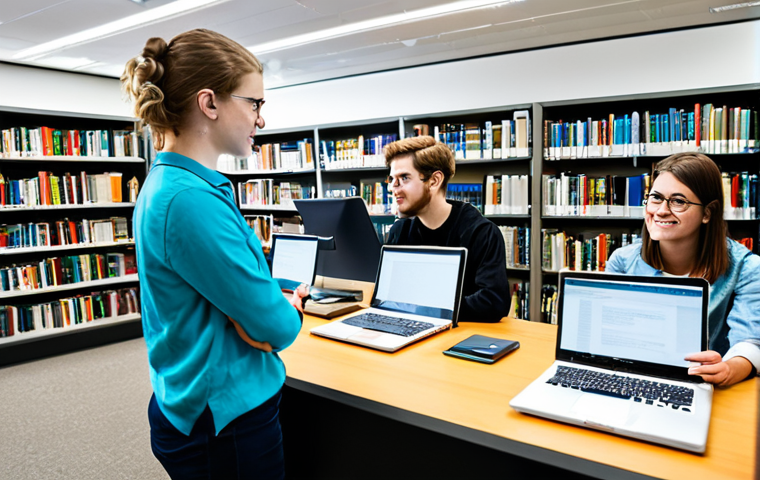 Interdisciplinary Learning**
"A diverse group of students in a modern university library, some working on computers displaying code, others studying literature books, all fully clothed in appropriate attire, safe for work, professional environment, showcasing the blend of STEM and Humanities, perfect anatomy, correct proportions, well-formed hands, natural pose, bright and airy lighting, interdisciplinary learning concept, family-friendly, high quality."
**